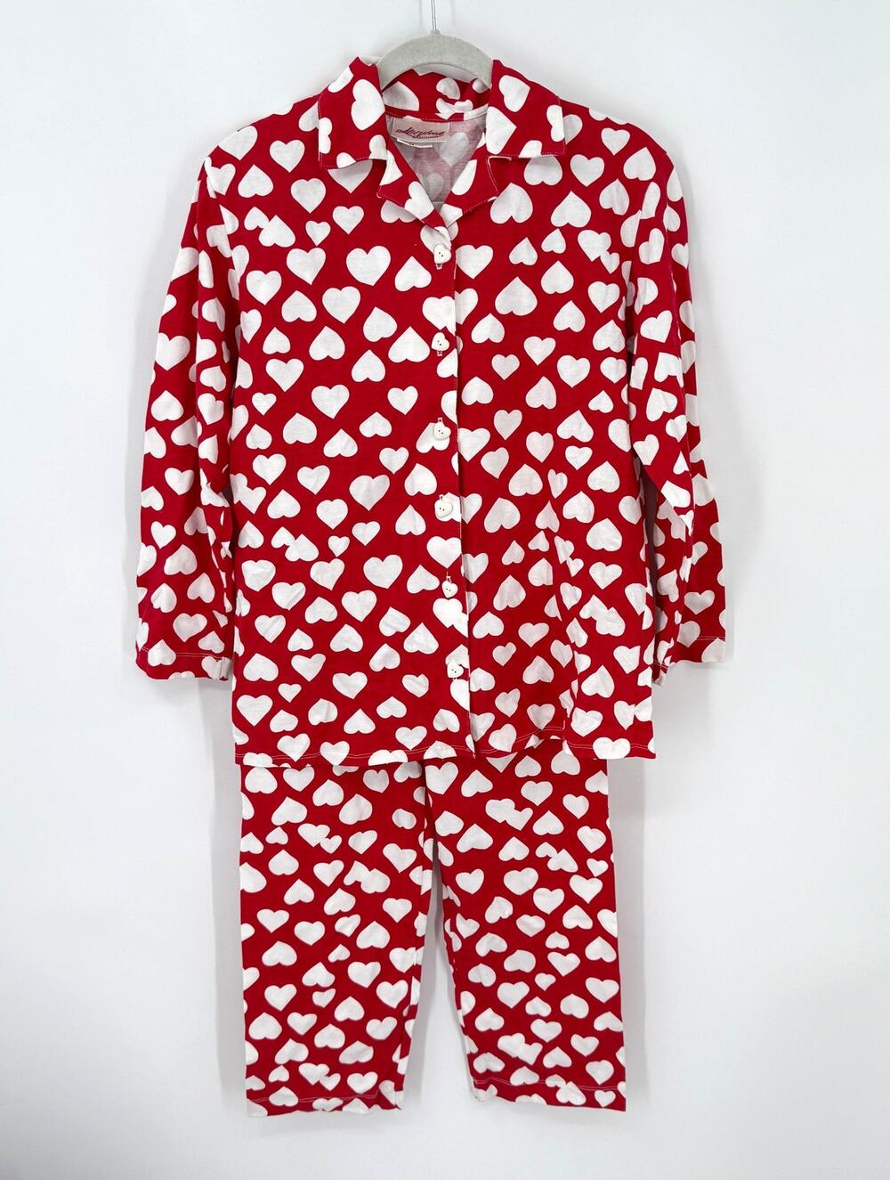 Storybook Heirlooms Womens 2pc Pajamas Hearts Valentines Day Size XS NEW USA